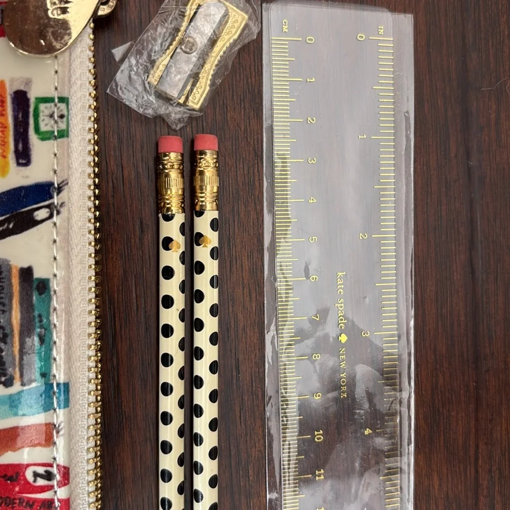 Pre-owned Kate Spade New York Pencil Pouch in Bella Bookshelf.
